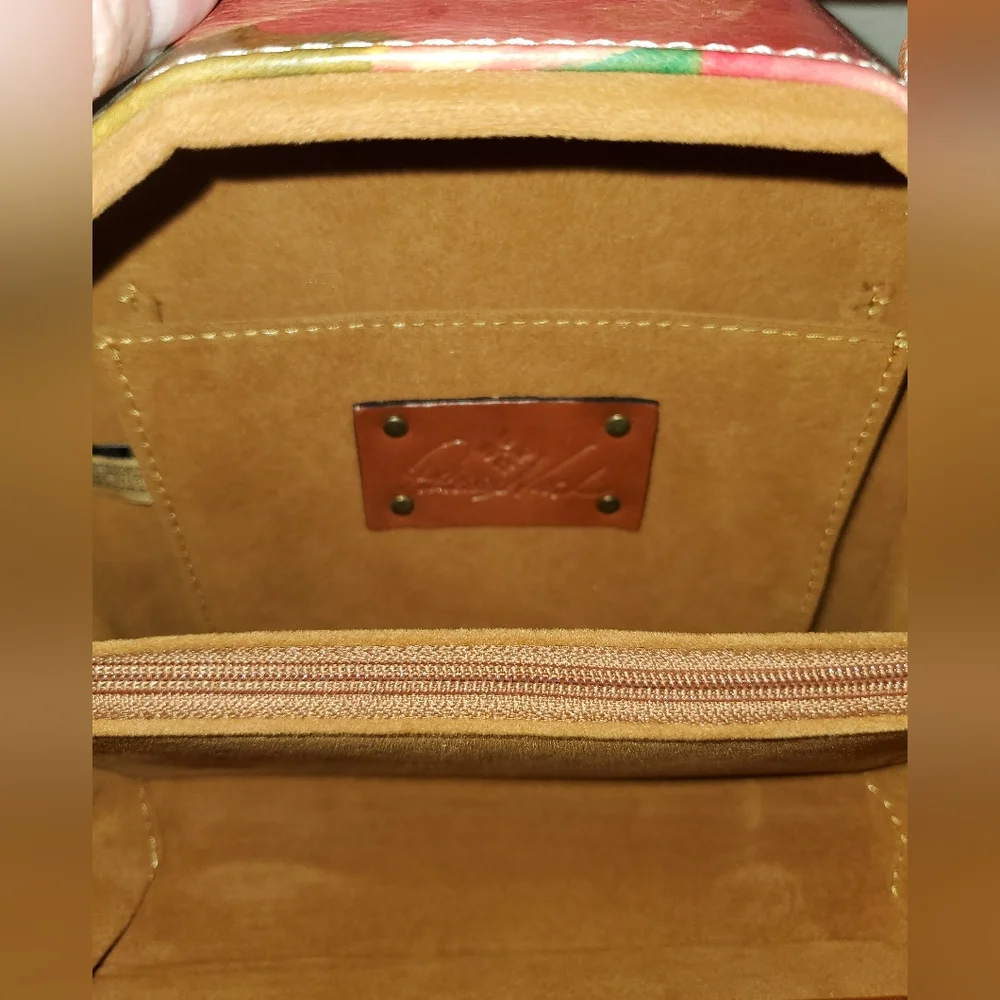 Patricia Nash Mini Leather Floral Print Crossbody Bag - Picture 7 of 15